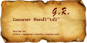 Gassner Renátó névjegykártya